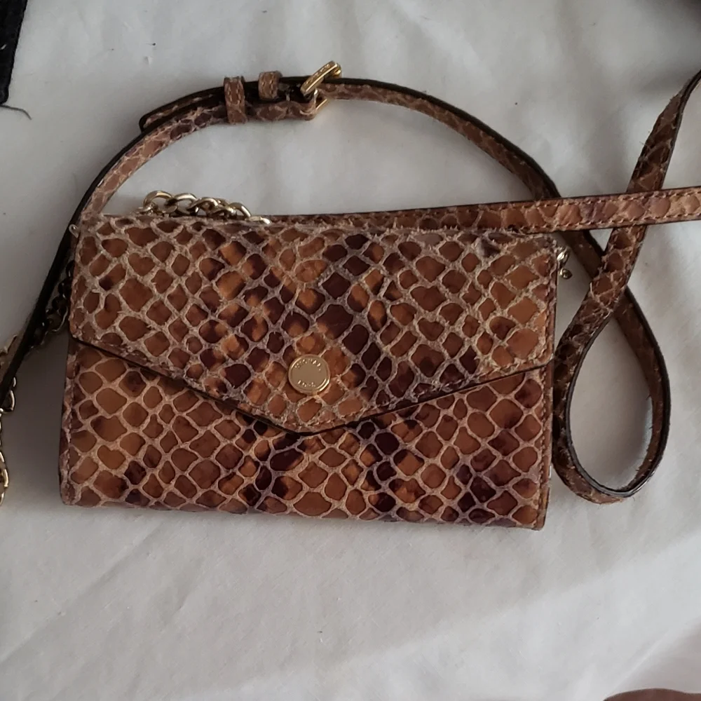Michael Kors Brown Crossbody Bag with Embossed Snakeskin